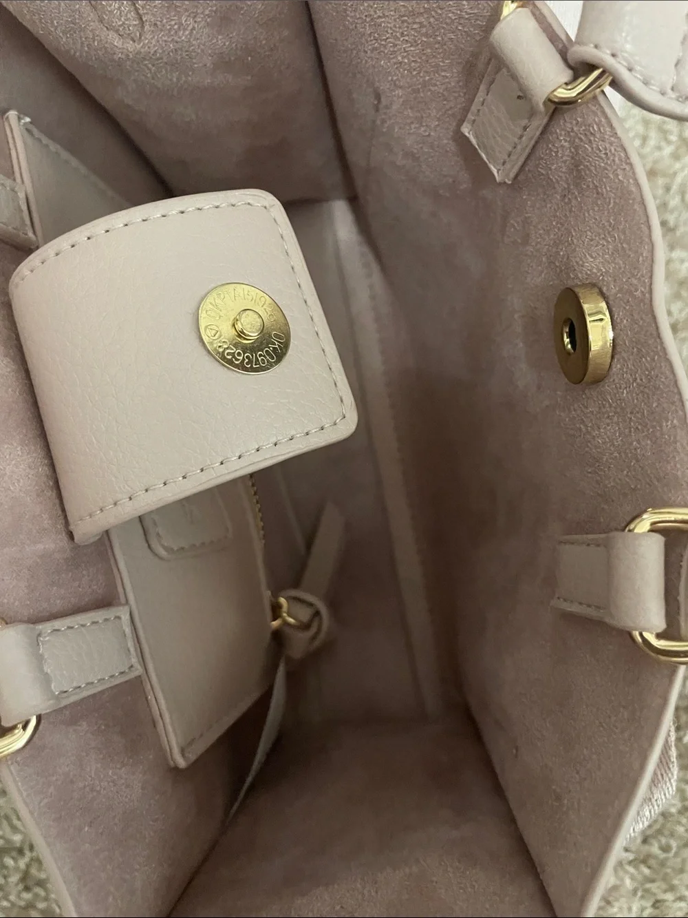 Steve Madden Dusty Pink Pebbled Leather Crossbody Tote with Detachable Strap